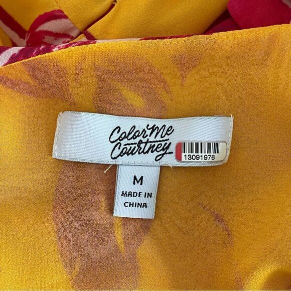 Color Me Courtney RTR Bright Orchid Floral Eleanor Wrap Maxi Dress Sz M - Picture 10 of 16